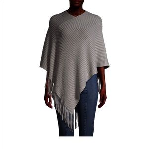 Time and tru fringe poncho NWT
